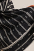 Embroidered striped shawl with tassels